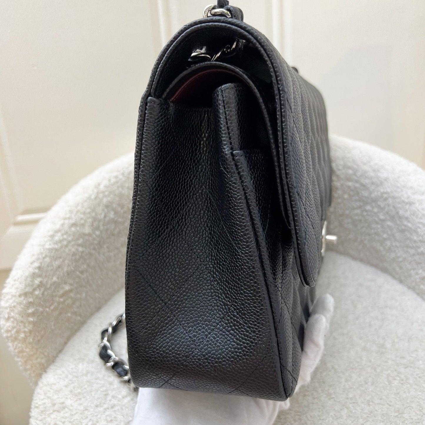 Chanel Jumbo Classic Flap DF in Black Caviar and SHW