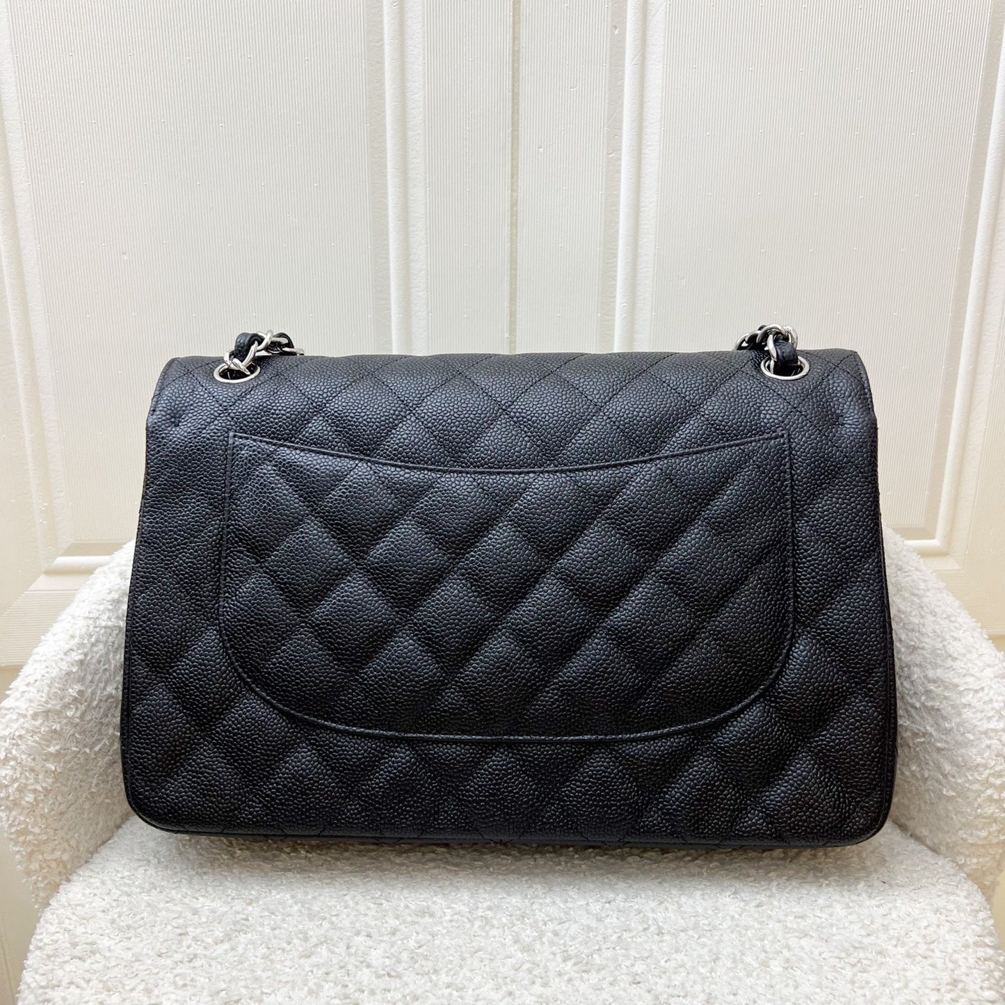 Chanel Jumbo Classic Flap DF in Black Caviar and SHW