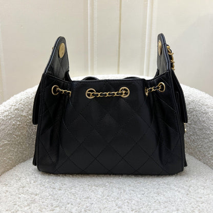 [BN - Jan 2026] Chanel 25 Mini Hobo Bag in Black Caviar and AGHW (Model: AS5631)