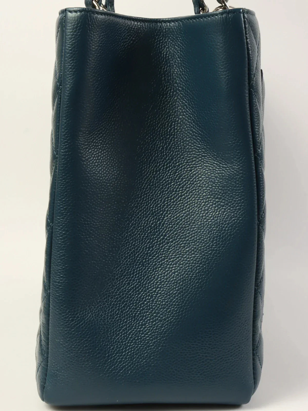 Chanel Around  Made Caviar Skin Cc Mark Stitch Chain Tote Bag Indigo Blue