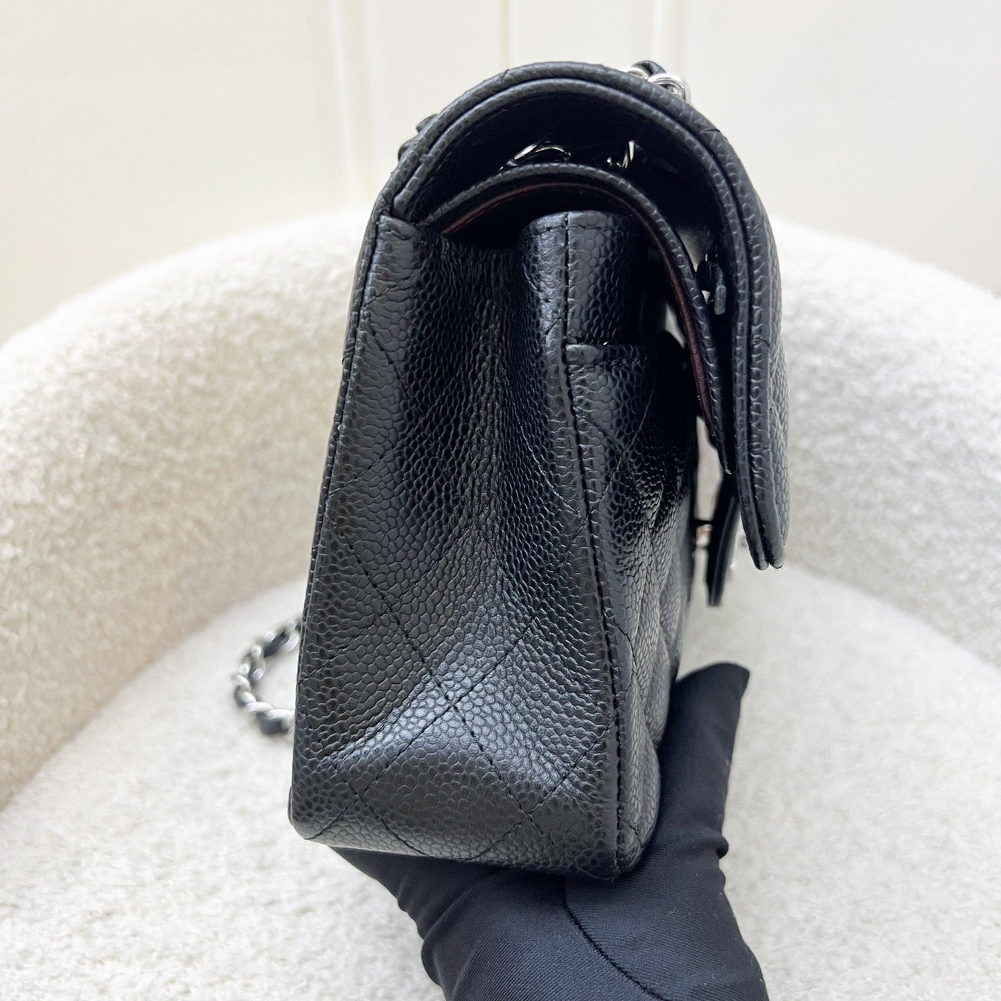 Chanel Small Classic Flap CF in Black Caviar and SHW