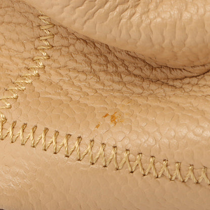 Chanel Around 2006 Made Caviar Skin Chocolate Bar Cut-Out Logo Plate Shoulder Bag Smoky Beige