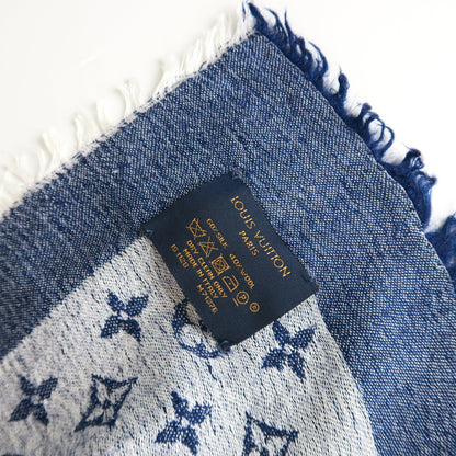 Louis-Vuitton Monogram Shawl in Blue Denim