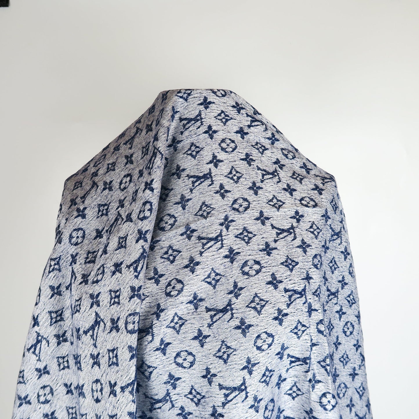 Louis-Vuitton Monogram Shawl in Blue Denim