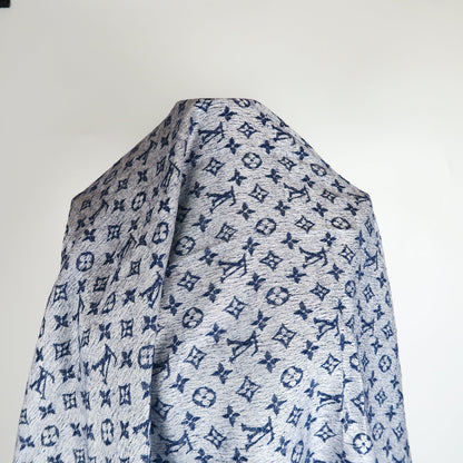 Louis-Vuitton Monogram Shawl in Blue Denim