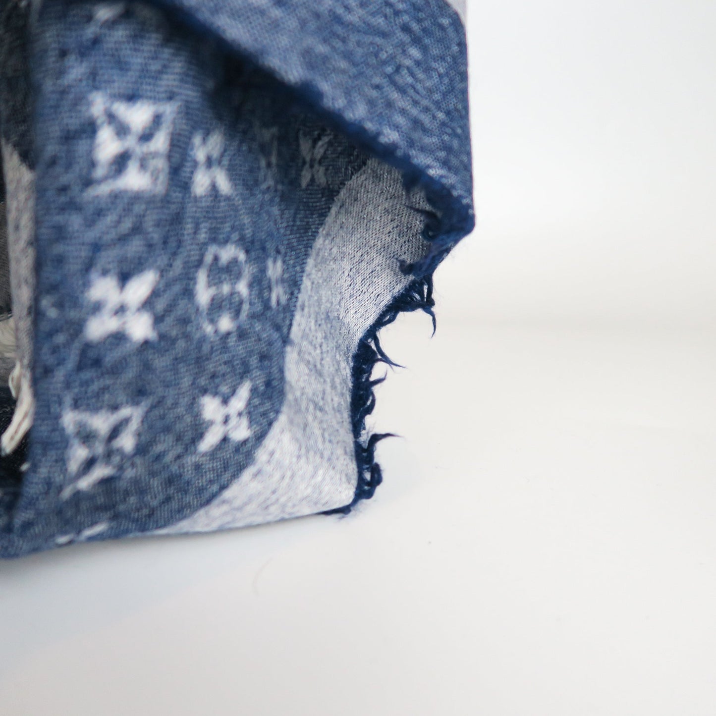 Louis-Vuitton Monogram Shawl in Blue Denim