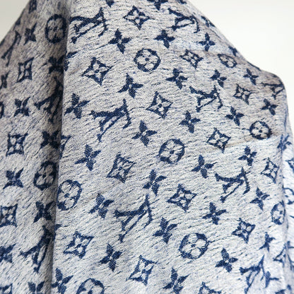 Louis-Vuitton Monogram Shawl in Blue Denim