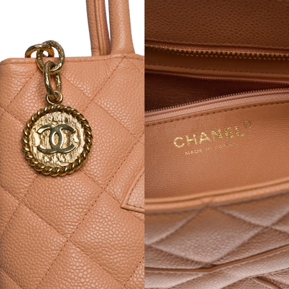 CHANEL Beautiful Cabas Medallion bag in salmon caviar leather, GHW