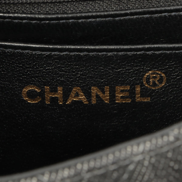 Chanel Around 1998 Made Denim Classic Flap Chain Bag Mini Black
