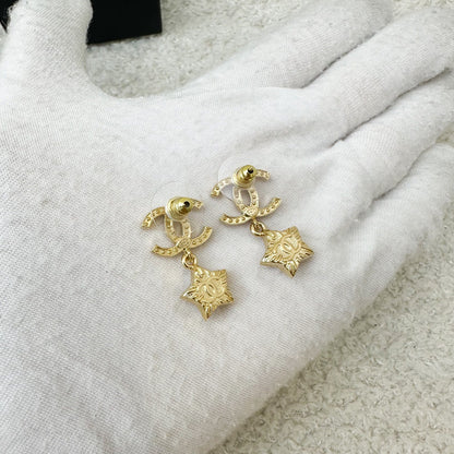 Chanel 24C Star Earrings with Crystals and GHW