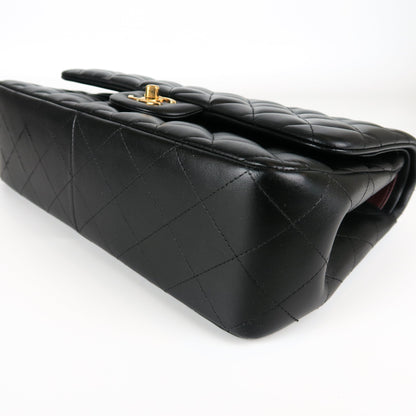 Jumbo Double Flap in Black Lambskin with GHW