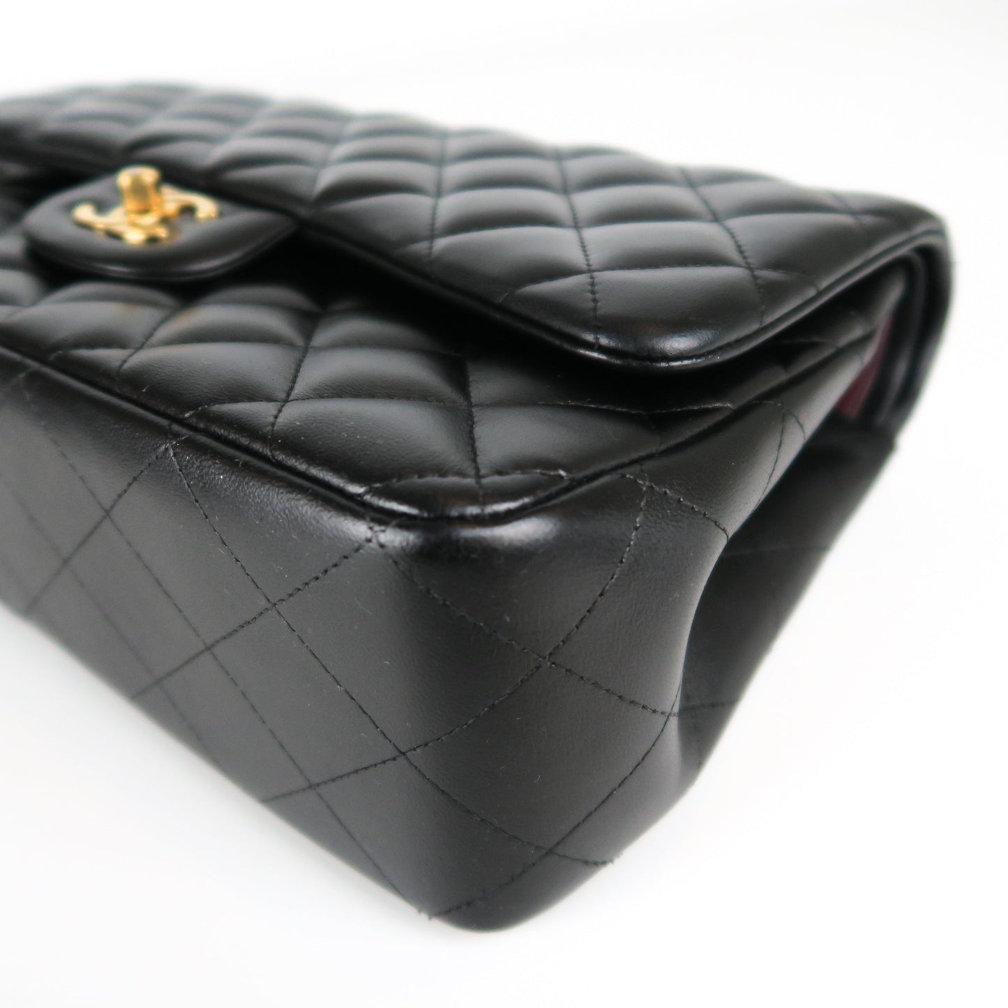 Jumbo Double Flap in Black Lambskin with GHW