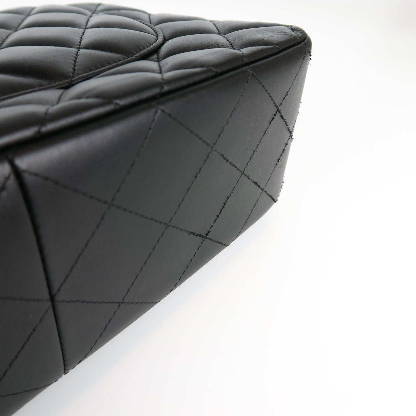 Jumbo Double Flap in Black Lambskin with GHW