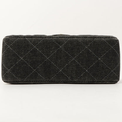 Chanel Around 1998 Made Denim Classic Flap Chain Bag Mini Black