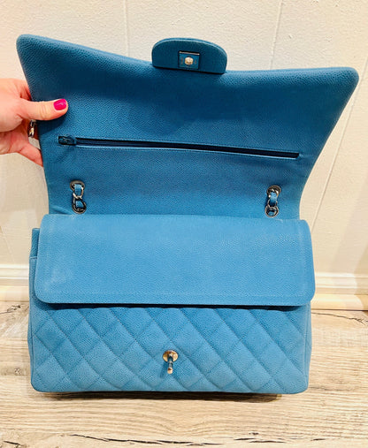 Chanel Maxi Flap Caviar Leather Double Flap Bag