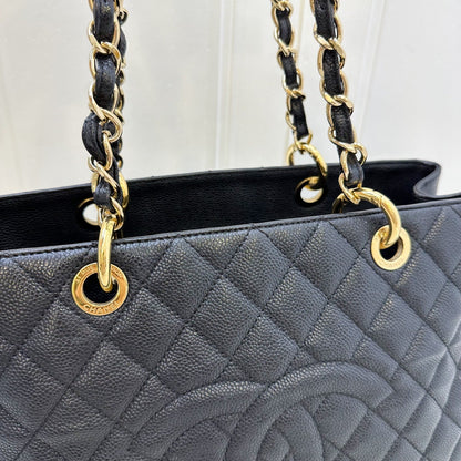 Chanel Grand Shopping Tote GST in Black Caviar and GHW