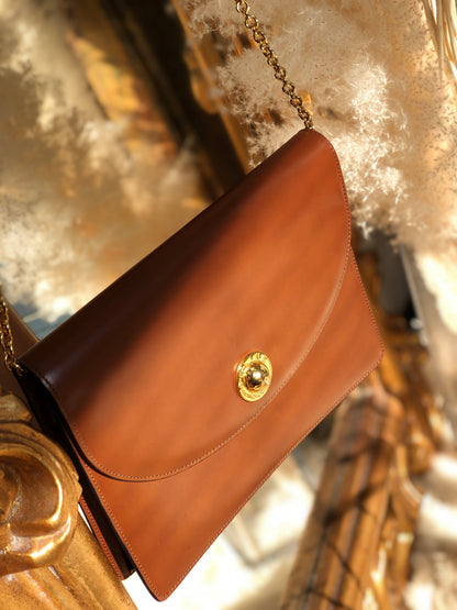 CELINE Starball Chain Shoulderbag Brown Old Celine Vintage nimwmc