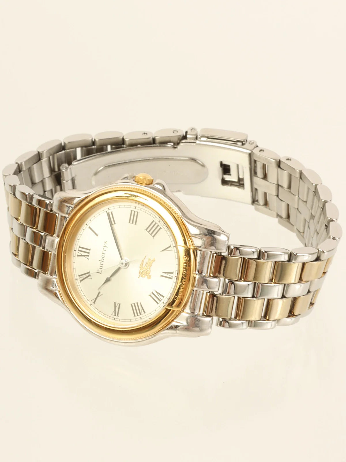 BURBERRY Round Logo Face Watch Silver/Gold