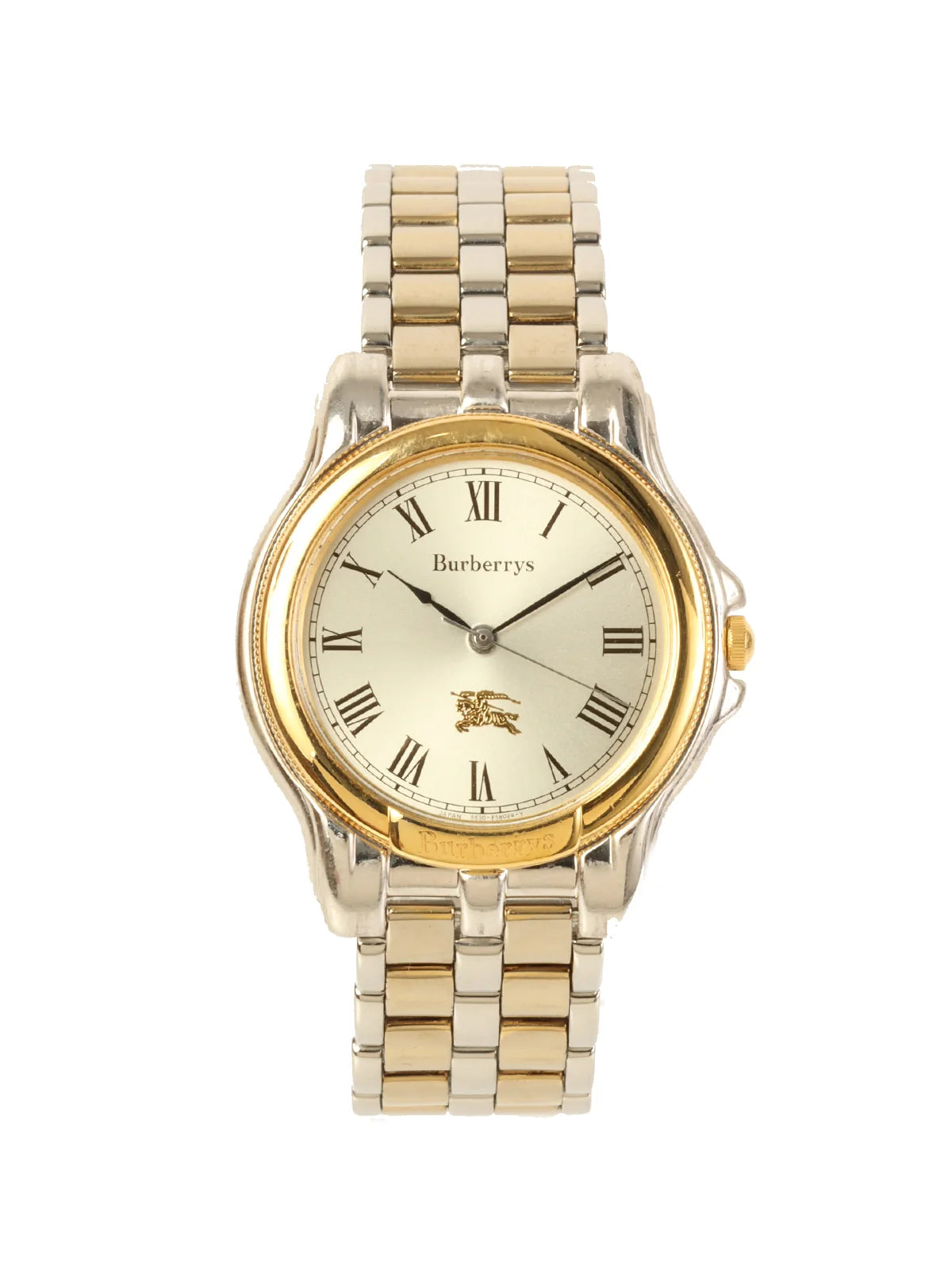 BURBERRY Round Logo Face Watch Silver/Gold