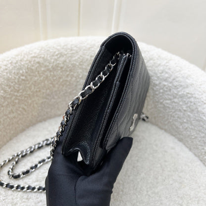 Chanel 24P Wallet on Chain WOC in Black Caviar and SHW (Model: AP3825)