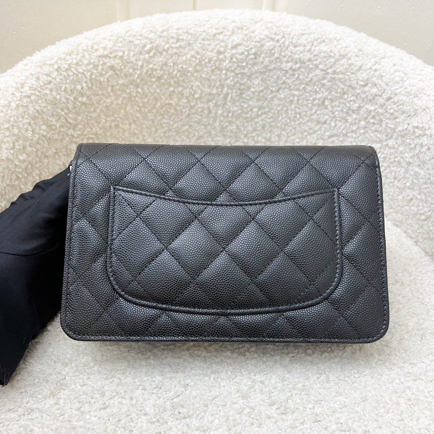 Chanel 24P Wallet on Chain WOC in Black Caviar and SHW (Model: AP3825)