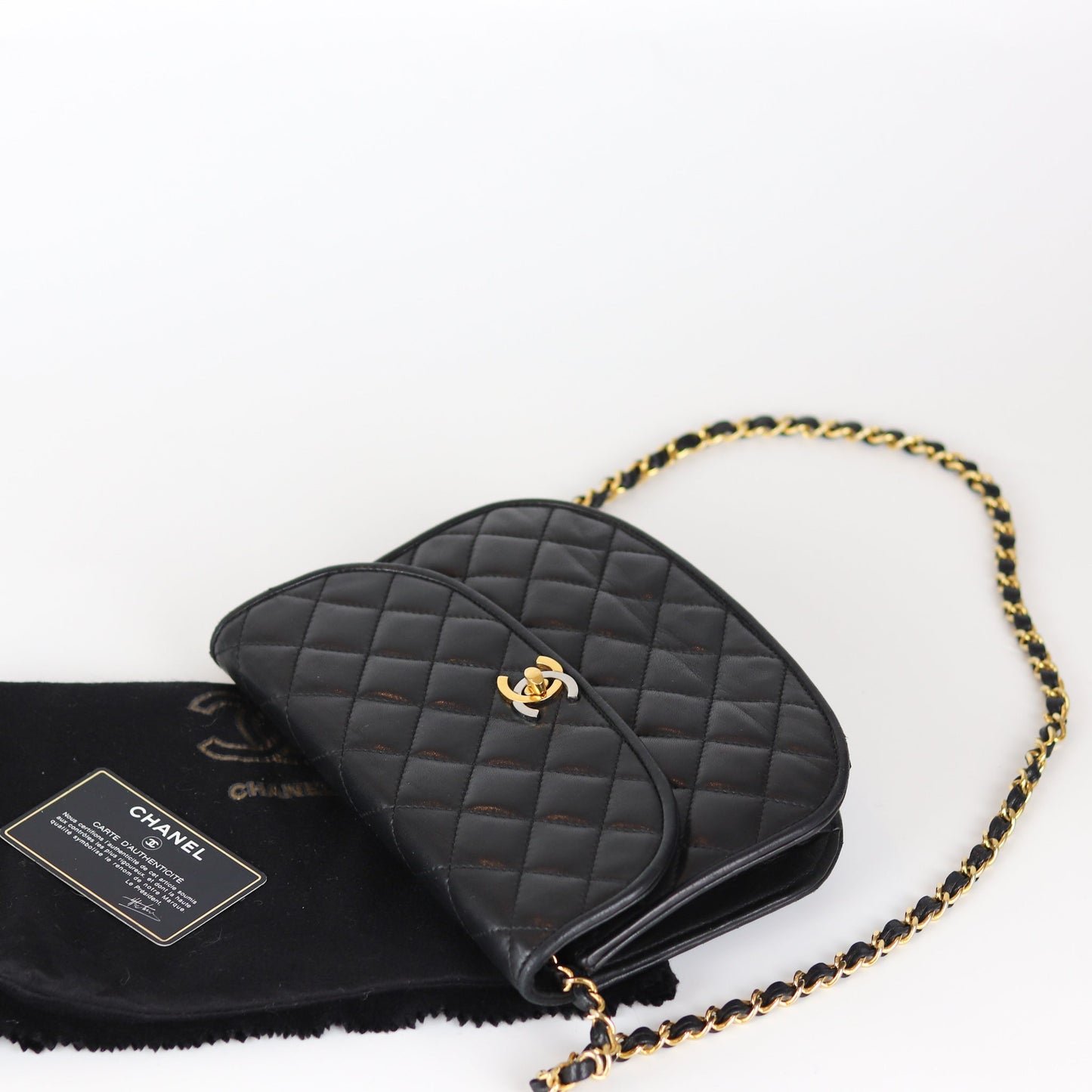Semi-Circle Black Quilted Lambskin Paris Limited Edition