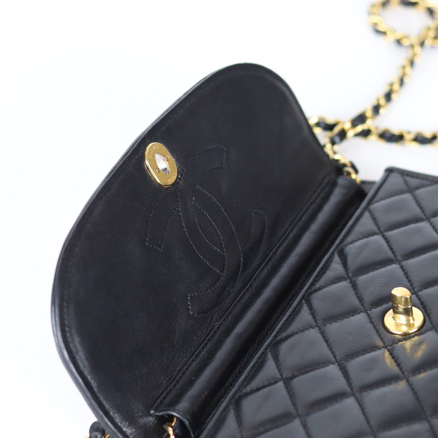 Semi-Circle Black Quilted Lambskin Paris Limited Edition