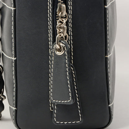 Chanel Around 2001 Made Chocolate Bar Stitch Cc Mark Plate Chain Bag Dark Navy