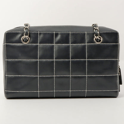 Chanel Around 2001 Made Chocolate Bar Stitch Cc Mark Plate Chain Bag Dark Navy