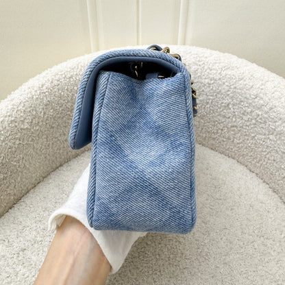 Chanel Classic Mini Rectangular Flap in 22B Light Blue Shadow Denim and LGHW (Model: A69900)
