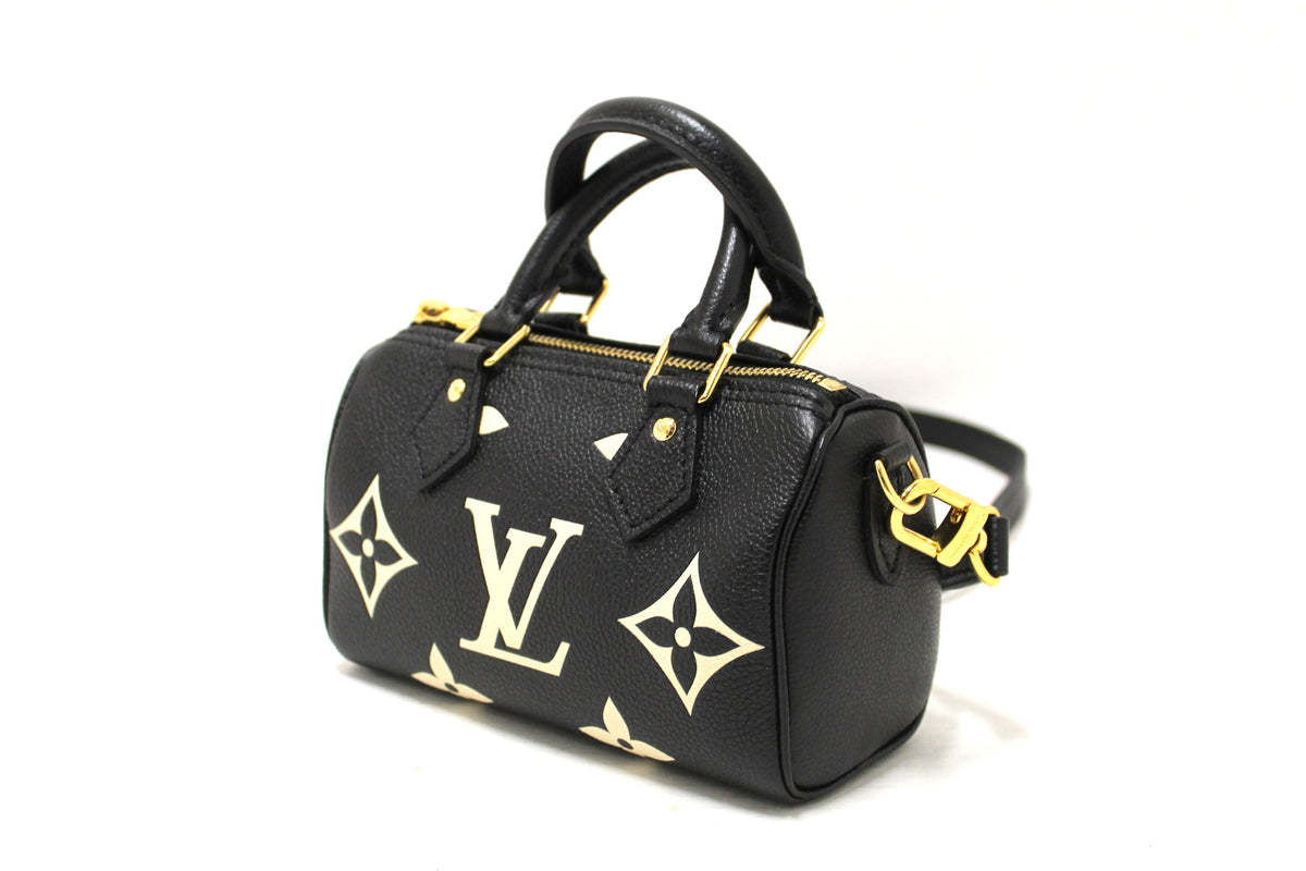 Louis Vuitton Monogram Black Empreinte Leather Nano Speedy Hand/Shoulder Bag