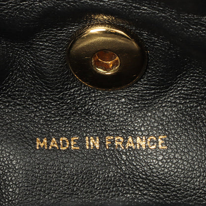 CHANEL Around 1995 Made Double Turn-Lock Velour Backpack Black