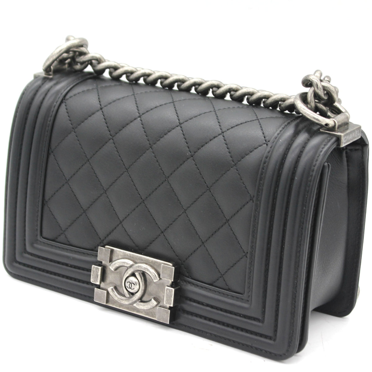 Quilted Small Boy Flap Black