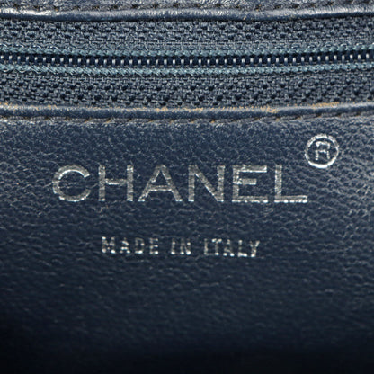 Chanel Around 2001 Made Chocolate Bar Stitch Cc Mark Plate Chain Bag Dark Navy