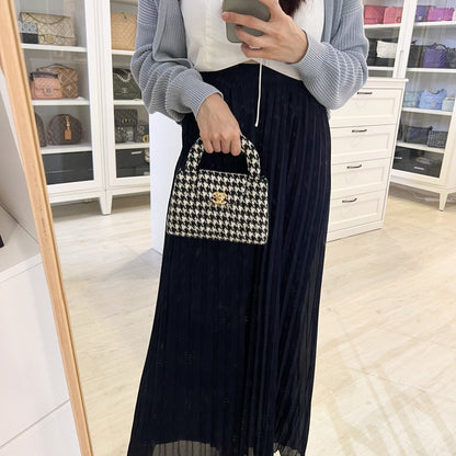 Chanel Mini / Small Kelly Bag in 24A Houndstooth Tweed and AGHW