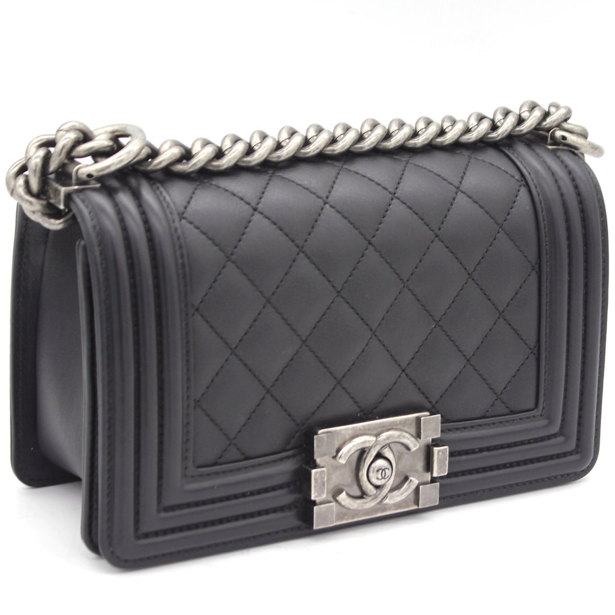 Quilted Small Boy Flap Black