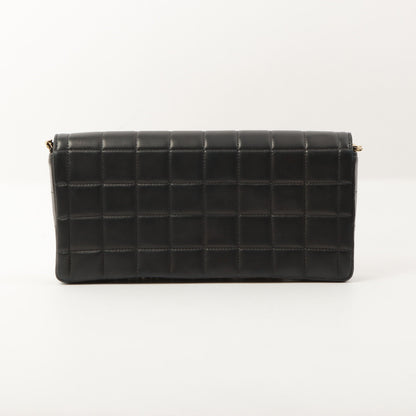 Chanel Around 2002 Made Chocolate Bar Turn-Lock Chain Bag Black