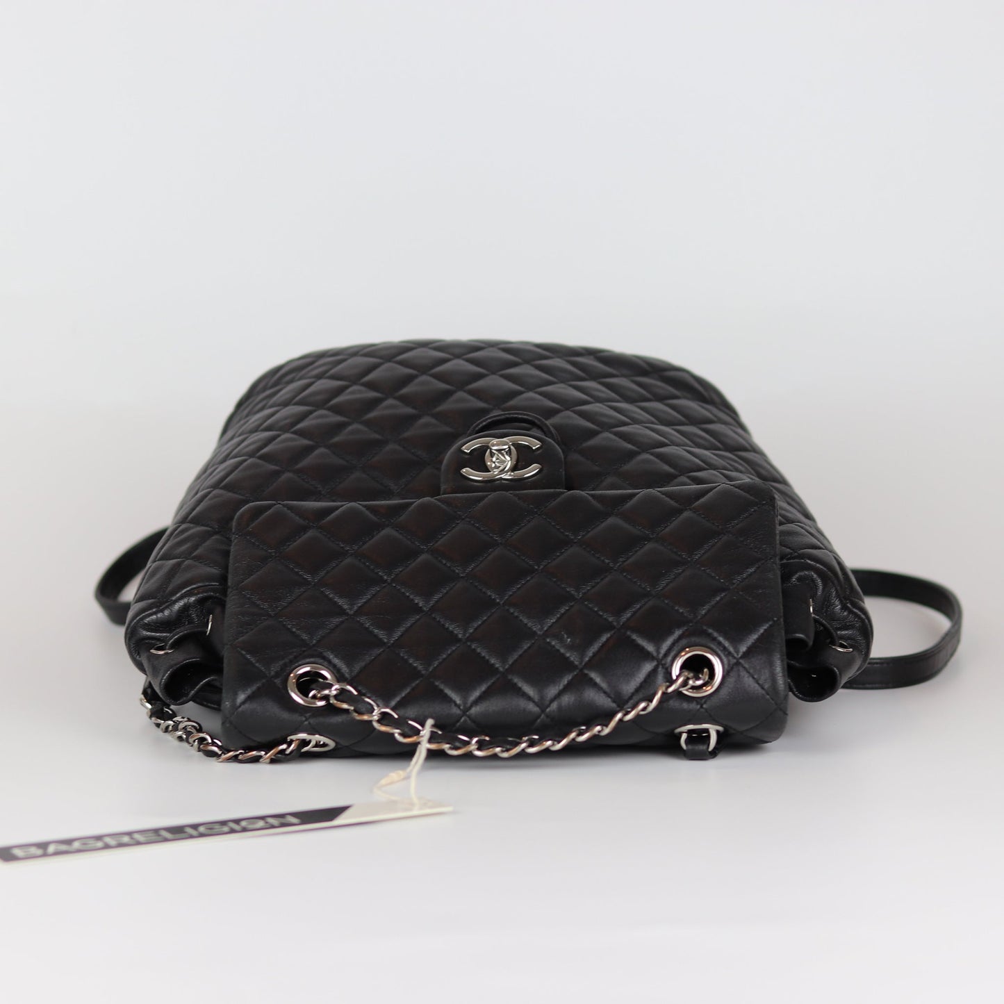 Black Quilted Urban Spirit Lambskin Large Backpack SHW