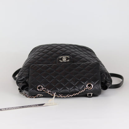 Black Quilted Urban Spirit Lambskin Large Backpack SHW