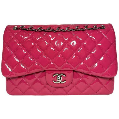 Chanel Pink Jumbo Patent Double Flap Bag