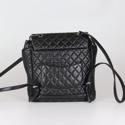 Black Quilted Urban Spirit Lambskin Large Backpack SHW