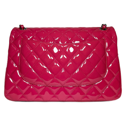Chanel Pink Jumbo Patent Double Flap Bag