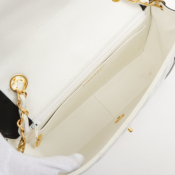 Chanel Around 1992 Made Diana Flap Chain Bag 25Cm Black/White