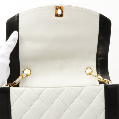 Chanel Around 1992 Made Diana Flap Chain Bag 25Cm Black/White