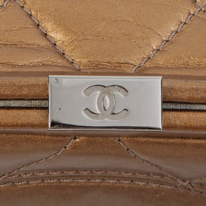 Chanel Around 2006 Made Wild Stitch Logo Embossed Metal Clasp Top Handle Bag Brown