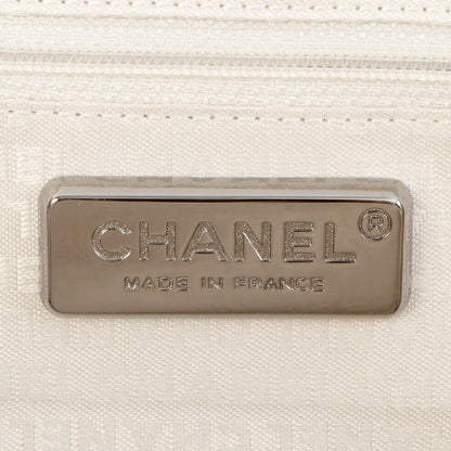 Chanel Around 2006 Made Wild Stitch Logo Embossed Metal Clasp Top Handle Bag Brown