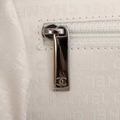 Chanel Around 2006 Made Wild Stitch Logo Embossed Metal Clasp Top Handle Bag Brown
