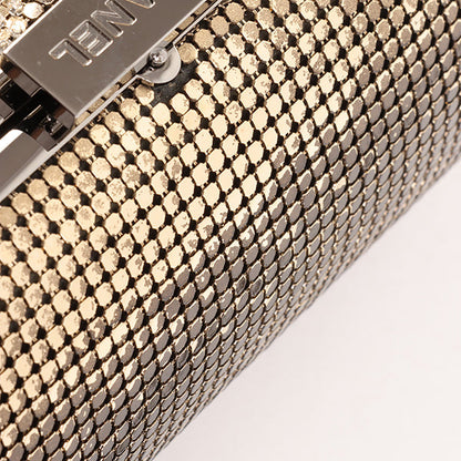 CHANEL Around 2006 Made Beads Cc Metal Clasp Chain 2Way Bag Black