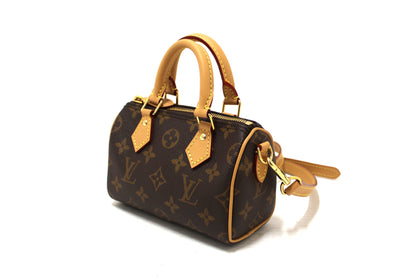Louis Vuitton Classic Monogram Nano Speedy Hand/Shoulder Bag