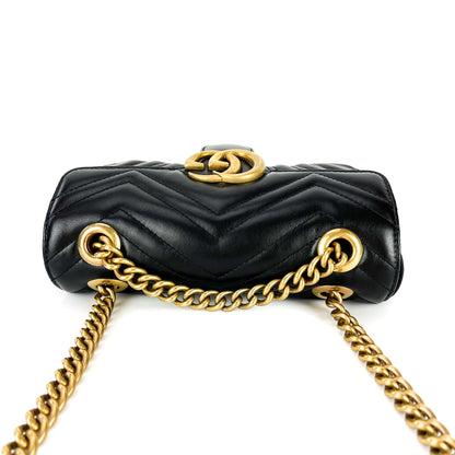 Gucci GG Marmont Black Mini Matelassé Shoulder Bag